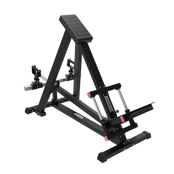 ARGO Fitness   Black weight training bench with angled leg extensioncurl attachment and padded pad for leg exercises compact multi gym look