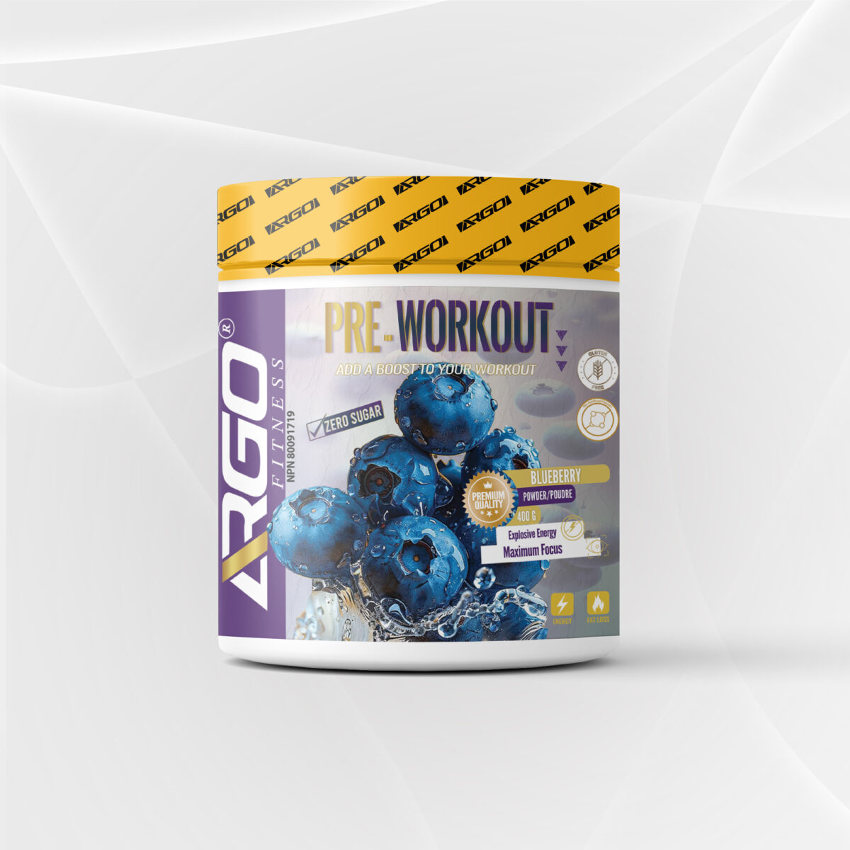 ARGO Fitness   PRE WORKOUT   ENERGY  FOCUS mockup image